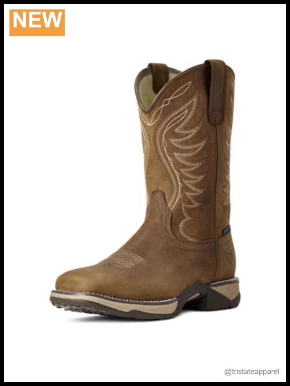 Women's Waterproof Western Boot Mid-Calf Leather Cowgirl Boots